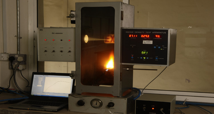 Smoke density test – S.A. Associates as per ASTM D2843.